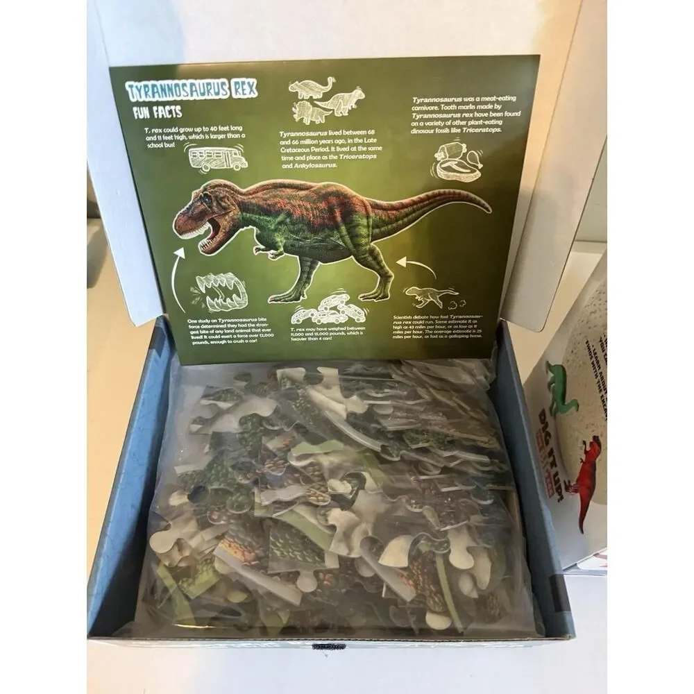 Genius Games T-Rex Floor Puzzle & MindWare Dig It Up! The Big Egg. Both NIB